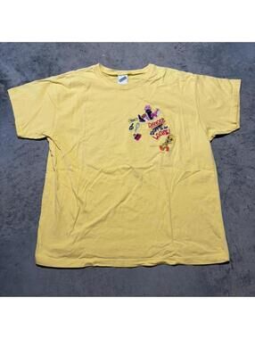 Vintage 90s Tweety Bird Danger Shopper Loose Pocket T Shirt Yellow XL Cartoon